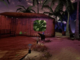 A quiet hut under the palm trees in the rest area